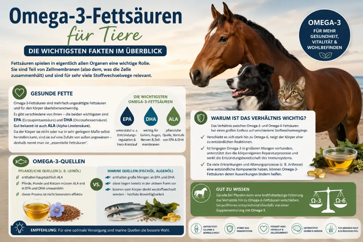 Omega-3-Fettsäuren für Tiere